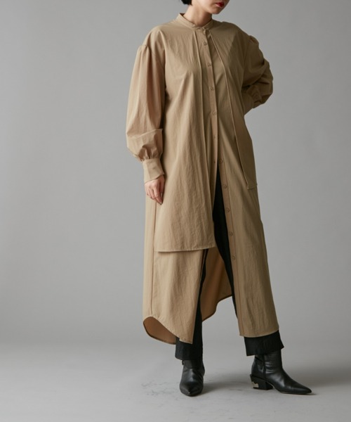 ear PAPILLONNER(イアパピヨネ)の「【SUM1 STYLE(スミ スタイル)】リボンワンピース(シャツワンピース・レディース・ダークオレンジ/ベージュ/ブラック・FREE)」の14枚目の写真