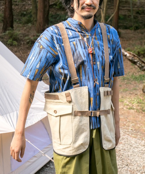 チャイハネ（チャイハネ）の「【チャイハネ】トゥアレグ刺繍バッグ/ベスト 2WAY（ショルダーバッグ・メンズ・ブラック/ナチュラル/キャメル・FREE）」の6枚目の写真