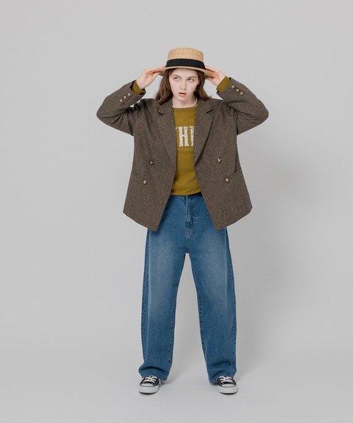 MUHET（ミュエータ）の「【セットアップ可】テーラードダブルジャケット（テーラードジャケット・レディース・ダークブラウン/ネイビー/グレー/ライトブラウン・SMALL/MEDIUM/LARGE）」の20枚目の写真