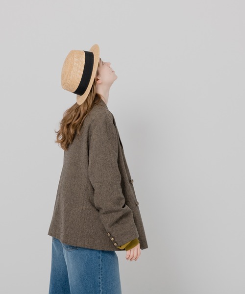 MUHET（ミュエータ）の「【セットアップ可】テーラードダブルジャケット（テーラードジャケット・レディース・ダークブラウン/ネイビー/グレー/ライトブラウン・SMALL/MEDIUM/LARGE）」の18枚目の写真