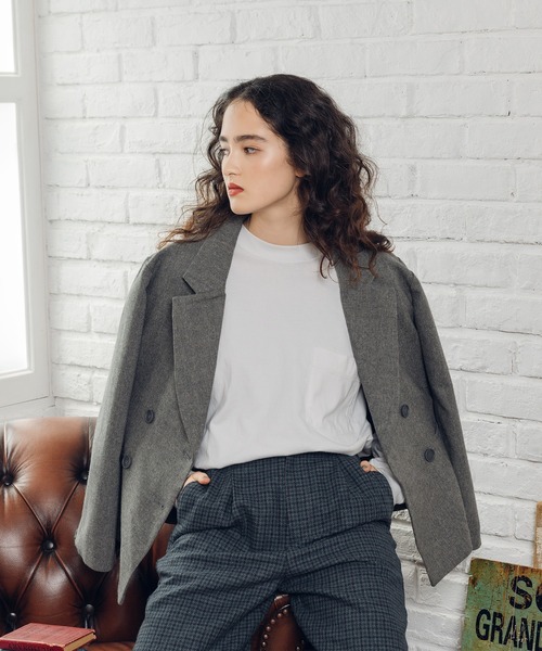 MUHET（ミュエータ）の「【セットアップ可】テーラードダブルジャケット（テーラードジャケット・レディース・ダークブラウン/ネイビー/グレー/ライトブラウン・SMALL/MEDIUM/LARGE）」の11枚目の写真