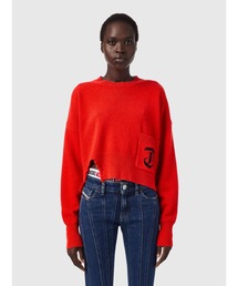 DIESEL | レディース サステナブル ニット トップス クロップド丈 カシミヤ プルオーバー セーター(ニット/セーター)
