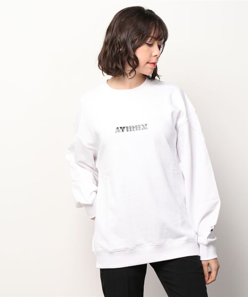 AVIREX（アヴィレックス）の「【SAMRT/スマート】長袖 ロゴ スウェット / LONG SLEEVE LOGO SWET / アヴィレックス / AVIREX（スウェット・レディース・オフホワイト/ライトグレー/ブラック/ホワイト系2/グレー系その他3・MEDIUM/LARGE/X-LARGE/2XL）」の14枚目の写真