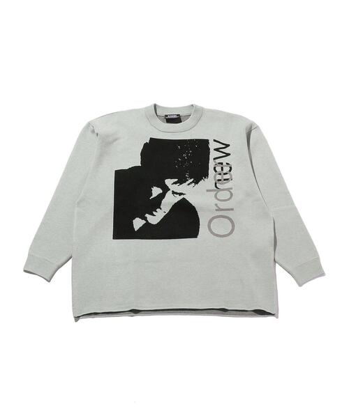 PLEASURES(プレジャー)の「<PLEASURES × New Order> JQD KNIT/ニット(ニット/セーター・メンズ・ライトグレー/ピンク・L/M)」の1枚目の写真