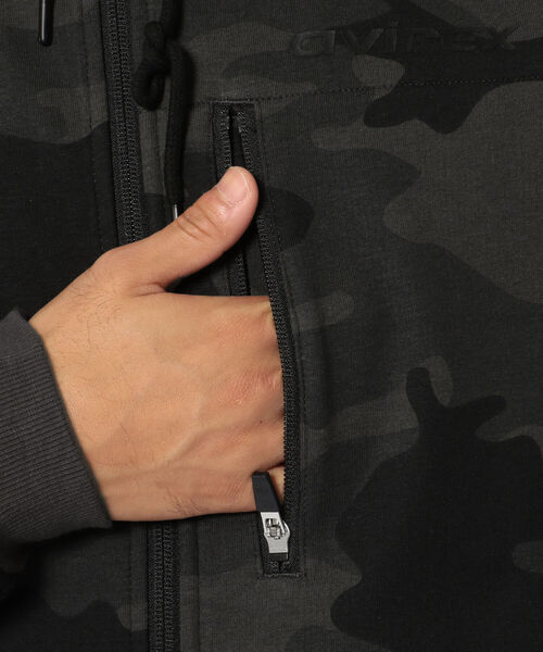 AVIREX（アヴィレックス）の「【AVI-TEX】ウィンドガード フーデッド スウェット パーカー / WIND GUARD HOODED SWEAT PARKA / アヴィレックス / AVIREX（パーカー・メンズ・ライトグレー/ネイビー/Black・MEDIUM/LARGE/X-LARGE/XX-LARGE）」の8枚目の写真