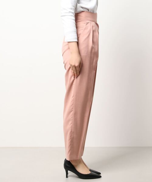 Mila Owen(ミラオーウェン)の「マジックテープあき太テーパードパンツ(スラックス・レディース・ベージュ/チェック/ピンク・1/0)」の5枚目の写真