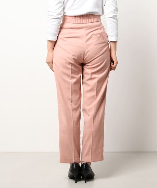 Mila Owen(ミラオーウェン)の「マジックテープあき太テーパードパンツ(スラックス・レディース・ベージュ/チェック/ピンク・1/0)」の6枚目の写真