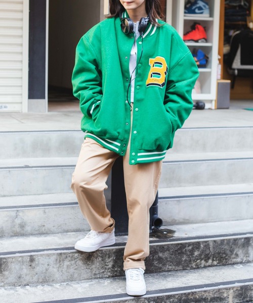 WEGO(ウィゴー)の「WEGO/メルトンワッペンスタジャン(スタジャン・メンズ・ワイン/ブラック系その他/レッド/ネイビー/パープル/グリーン/ブラック/ブルー系その他/グリーン系その他/パープル系その他・X-LARGE/MEDIUM/LARGE)」の20枚目の写真