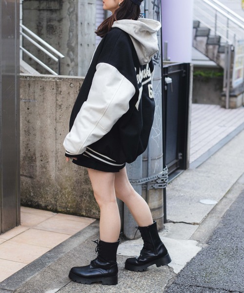 WEGO(ウィゴー)の「WEGO/メルトンワッペンスタジャン(スタジャン・メンズ・ワイン/ブラック系その他/レッド/ネイビー/パープル/グリーン/ブラック/ブルー系その他/グリーン系その他/パープル系その他・X-LARGE/MEDIUM/LARGE)」の15枚目の写真