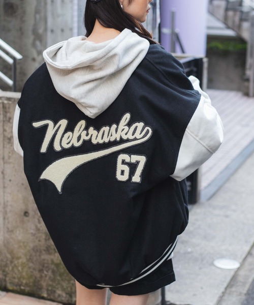 WEGO(ウィゴー)の「WEGO/メルトンワッペンスタジャン(スタジャン・メンズ・ワイン/ブラック系その他/レッド/ネイビー/パープル/グリーン/ブラック/ブルー系その他/グリーン系その他/パープル系その他・X-LARGE/MEDIUM/LARGE)」の18枚目の写真