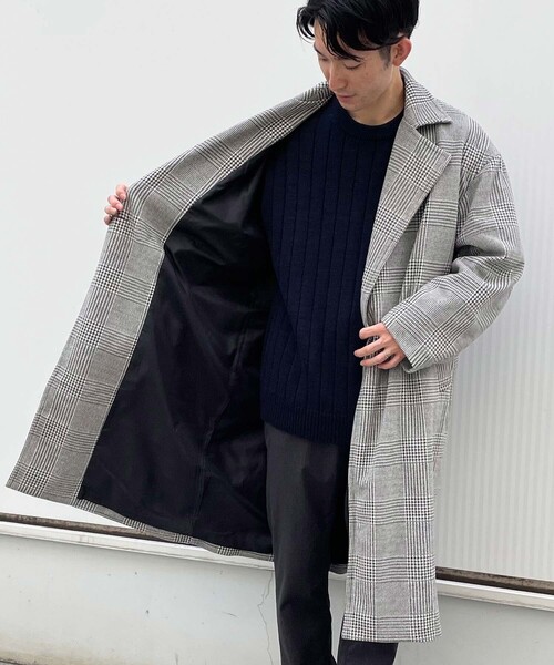 THE SHOP TK ドレスチェスターコート ブラウン tK チェスターコート THE SHOP TK(Men)(ザ ショップ ティーケー