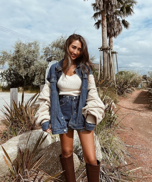 esutoreja（エストレジャ）の「シンプルオーバーデニムジャケット（デニムジャケット・レディース・ブラック/ブルー・FREE）」の18枚目の写真