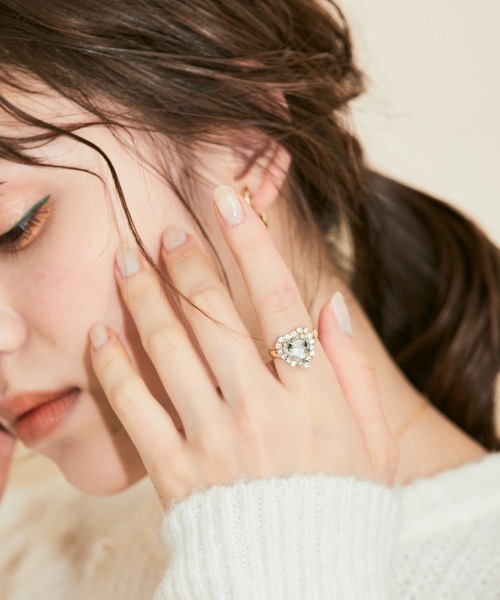 MADEMOISELLE ROPE'(マドモアゼル ロペ)の「ハートビジューリング(リング・レディース・ゴールド・FREE)」の7枚目の写真