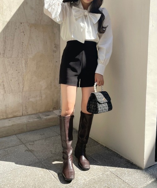 one after another NICE CLAUP（ワンアフターアナザーナイスクラップ）の「ボウタイピコレースブラウス（シャツ/ブラウス・レディース・オフホワイト/ブラック/グレー系その他/ブルー系その他・FREE）」の7枚目の写真