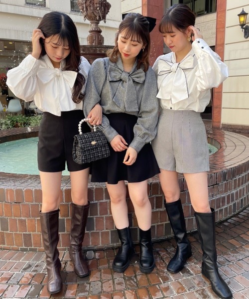 one after another NICE CLAUP（ワンアフターアナザーナイスクラップ）の「ボウタイピコレースブラウス（シャツ/ブラウス・レディース・オフホワイト/ブラック/グレー系その他/ブルー系その他・FREE）」の19枚目の写真