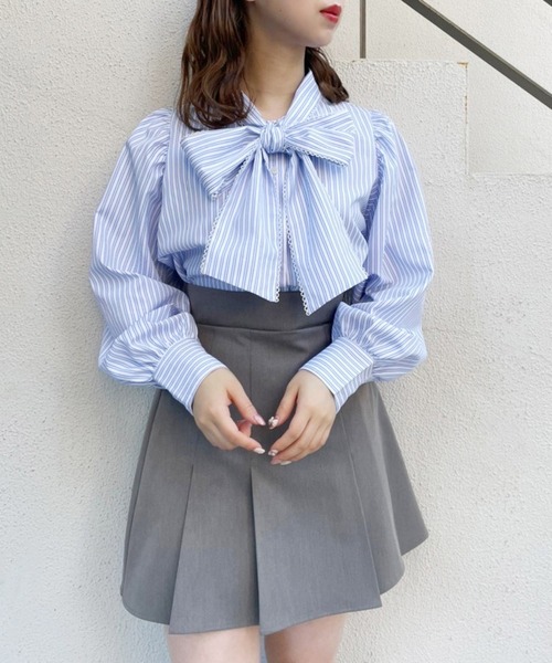 one after another NICE CLAUP（ワンアフターアナザーナイスクラップ）の「ボウタイピコレースブラウス（シャツ/ブラウス・レディース・オフホワイト/ブラック/グレー系その他/ブルー系その他・FREE）」の22枚目の写真