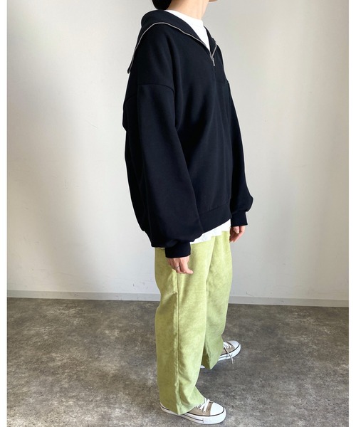 MLI'A(エムリア)の「フロントハーフZIPスウェット(スウェット・レディース・ブラック/グリーン/アイボリー/オートミール・M)」の9枚目の写真