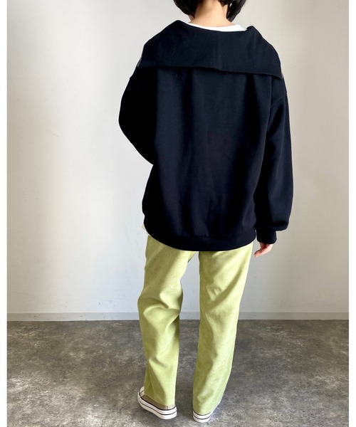 MLI'A(エムリア)の「フロントハーフZIPスウェット(スウェット・レディース・ブラック/グリーン/アイボリー/オートミール・M)」の8枚目の写真