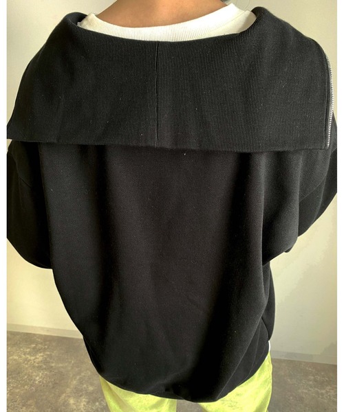 MLI'A(エムリア)の「フロントハーフZIPスウェット(スウェット・レディース・ブラック/グリーン/アイボリー/オートミール・M)」の7枚目の写真