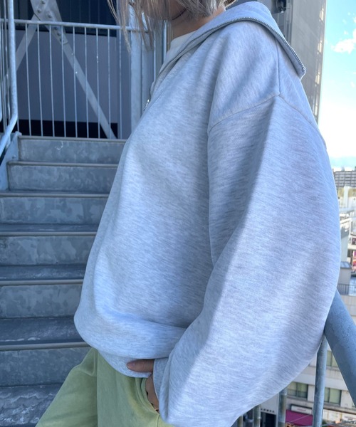 MLI'A(エムリア)の「フロントハーフZIPスウェット(スウェット・レディース・ブラック/グリーン/アイボリー/オートミール・M)」の17枚目の写真