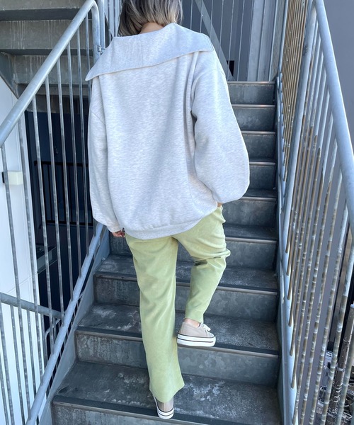 MLI'A(エムリア)の「フロントハーフZIPスウェット(スウェット・レディース・ブラック/グリーン/アイボリー/オートミール・M)」の19枚目の写真