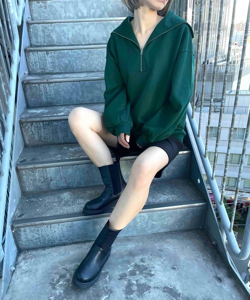 MLI'A(エムリア)の「フロントハーフZIPスウェット(スウェット・レディース・ブラック/グリーン/アイボリー/オートミール・M)」の21枚目の写真