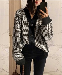 LUGG NAGG | ヘリンボーンジャガード柄カーディガン(カーディガン/ボレロ)