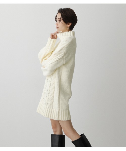 AZUL by moussy（アズールバイマウジー）の「CHENILLE MINI ONEPIECE/シェニールミニワンピース（ワンピース・レディース・アイボリー/ブラック/ライトグリーン・SMALL/MEDIUM）」の19枚目の写真