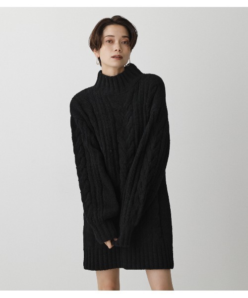 AZUL by moussy（アズールバイマウジー）の「CHENILLE MINI ONEPIECE/シェニールミニワンピース（ワンピース・レディース・アイボリー/ブラック/ライトグリーン・SMALL/MEDIUM）」の8枚目の写真