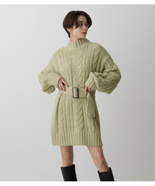 AZUL by moussy（アズールバイマウジー）の「CHENILLE MINI ONEPIECE/シェニールミニワンピース（ワンピース・レディース・アイボリー/ブラック/ライトグリーン・SMALL/MEDIUM）」の17枚目の写真