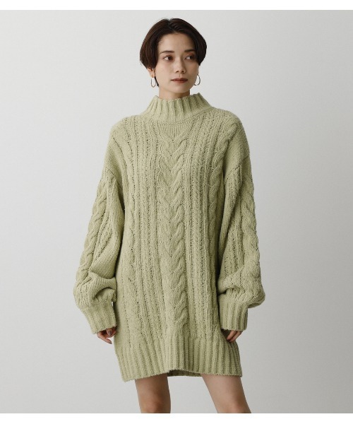 AZUL by moussy（アズールバイマウジー）の「CHENILLE MINI ONEPIECE/シェニールミニワンピース（ワンピース・レディース・アイボリー/ブラック/ライトグリーン・SMALL/MEDIUM）」の6枚目の写真