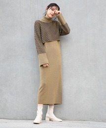 A part by | ジャガードレイヤードニットワンピース　258728(ワンピース)