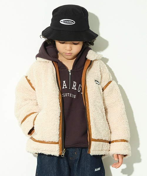XLARGE KIDS（エクストララージキッズ）の「リバーシブルボアジャケット（ブルゾン・キッズ・ブラウン/カーキ・90cm/100cm/110cm/120cm/130cm/140cm）」の20枚目の写真