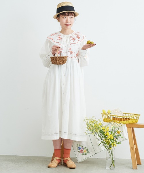 シャンブルドゥシャーム chambre de chame　新品ワンピースコート chambre de charme シャンブルドゥシャーム 麻 100% 春夏 向き