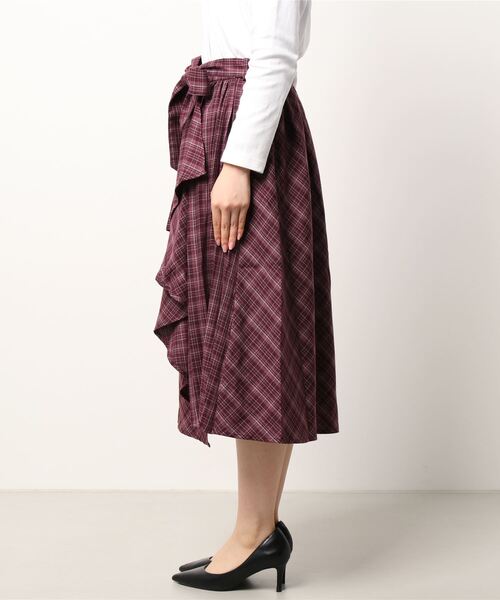 axes famme POETIQUE プリーツ切り替えスカート 赤 axes femme POETIQUE（アクシーズファムポエティック）の