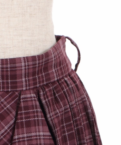 axes femme（アクシーズファム）の「プリーツ切替チェックスカート（スカート・レディース・ワイン/ブラック/ベージュ・MEDIUM）」の18枚目の写真