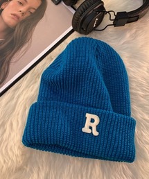 MGV | ワンポイントアルファベットリブニット帽(ニットキャップ/ビーニー)