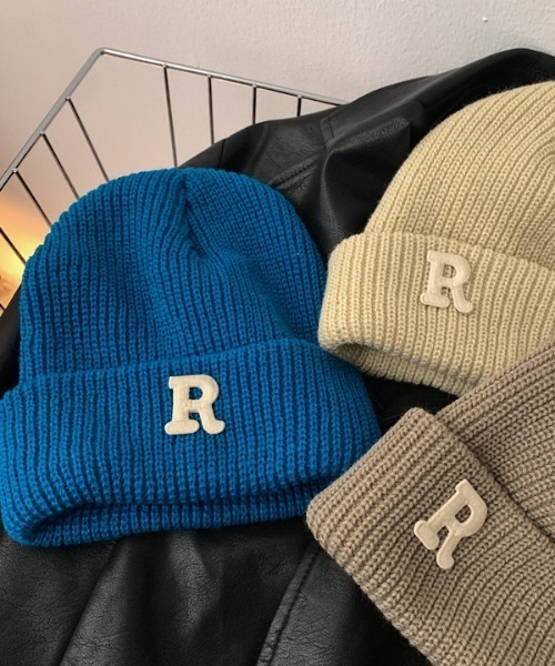 MGV（エムジーヴィー）の「ワンポイントアルファベットリブニット帽（ニットキャップ/ビーニー・メンズ・ブラック/グレー/ブルー/アイボリー・FREE）」の9枚目の写真