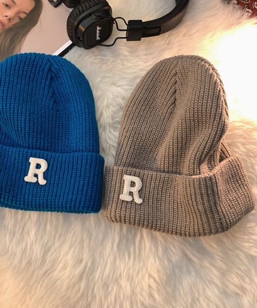 MGV（エムジーヴィー）の「ワンポイントアルファベットリブニット帽（ニットキャップ/ビーニー・メンズ・ブラック/グレー/ブルー/アイボリー・FREE）」の8枚目の写真