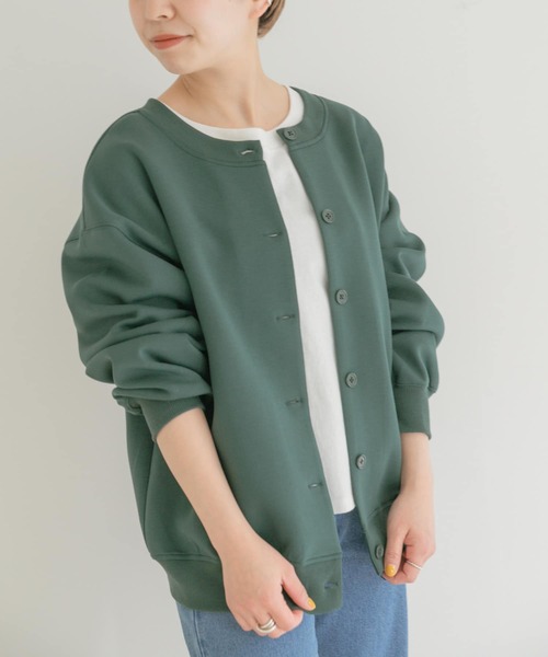 ITEMS URBANRESEARCH（アイテムズ アーバンリサーチ）の「ダンボール2WAYプルオーバー（スウェット・レディース・チャコールグレー/ベージュ/ブルー/グリーン・FREE）」の4枚目の写真