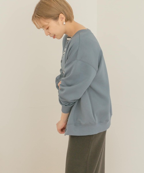 ITEMS URBANRESEARCH（アイテムズ アーバンリサーチ）の「ダンボール2WAYプルオーバー（スウェット・レディース・チャコールグレー/ベージュ/ブルー/グリーン・FREE）」の20枚目の写真