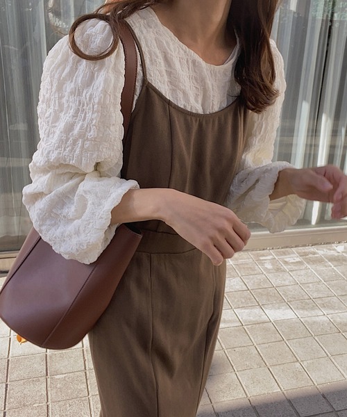 LAUIR（ラウアー）の「ランダムステッチブラウス（シャツ/ブラウス・レディース・ベージュ/ブラック/ホワイト・FREE）」の9枚目の写真