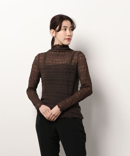 ECRIRE(エクリール)の「ランダムシャーリングシースルーカットソー(Tシャツ/カットソー・レディース・ブラウン/アイボリー/オフホワイト/ブラック・M)」の19枚目の写真