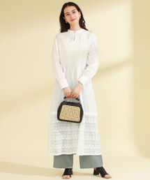 Ray BEAMS | Ray BEAMS / レース キリカエ バルーン スリーブ ワンピース(ワンピース)