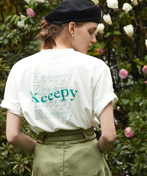 Keeepy（キーピー）の「【Keeepy】wave logo T-shirt / unisex（Tシャツ/カットソー・レディース・ホワイト/ブラック/パープル/ブラウン/ブルー・M/L）」の2枚目の写真