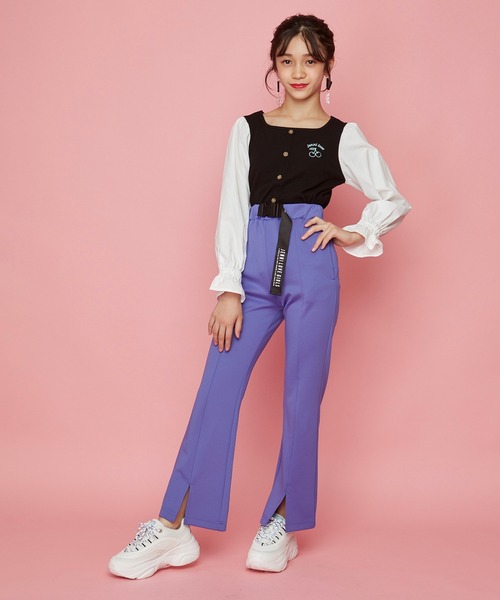 JENNI love（ジェニィラブ）の「バックル付きフレアパンツ（その他パンツ・キッズ・ミント/ブラック/パープル・140cm/130cm/150cm/160cm）」の15枚目の写真
