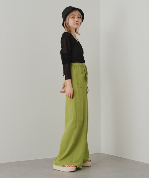 Kastane(カスタネ)の「【カタログ掲載アイテム】シャーリングTee(Tシャツ/カットソー・レディース・ブラック/ピンク/グリーン/アイボリー/イエロー/グリーン系その他・FREE)」の7枚目の写真