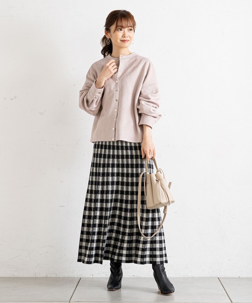 prose verse（プロズヴェール）の「スナップボタンスエード調ブルゾン（ブルゾン・レディース・ネイビー/ピンク/アイボリー・MEDIUM）」の4枚目の写真