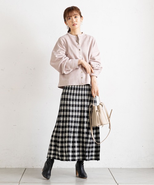 prose verse（プロズヴェール）の「スナップボタンスエード調ブルゾン（ブルゾン・レディース・ネイビー/ピンク/アイボリー・MEDIUM）」の8枚目の写真