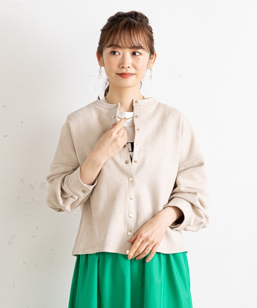 prose verse（プロズヴェール）の「スナップボタンスエード調ブルゾン（ブルゾン・レディース・ネイビー/ピンク/アイボリー・MEDIUM）」の15枚目の写真